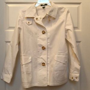 Ralph Lauren white 98% cotton 2% spandex white summer jacket with gold hardware